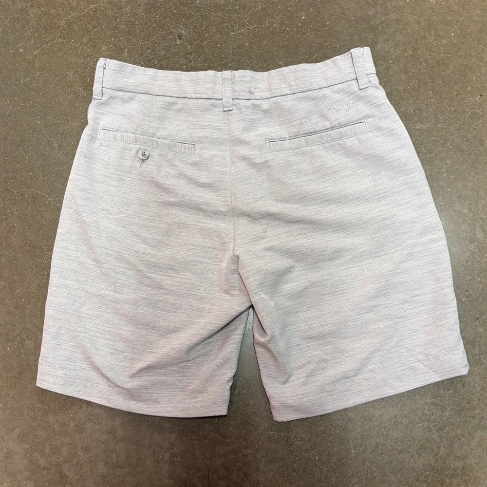 Callaway Mens Golf Shorts Gray Heather Performance Stretch Flat Front Size 30